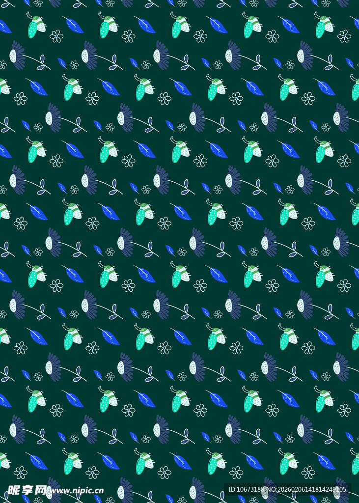 蓝绿几何图案无缝背景