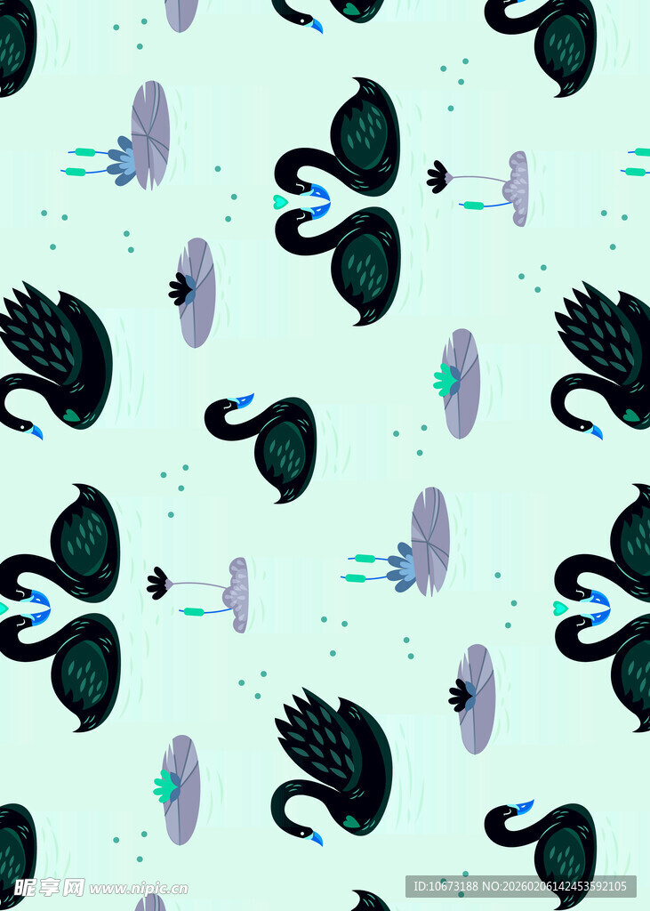 清新水生生物图案背景