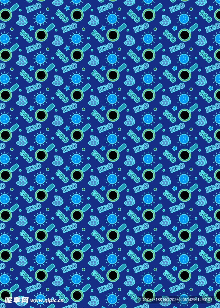 蓝色几何图案无缝背景