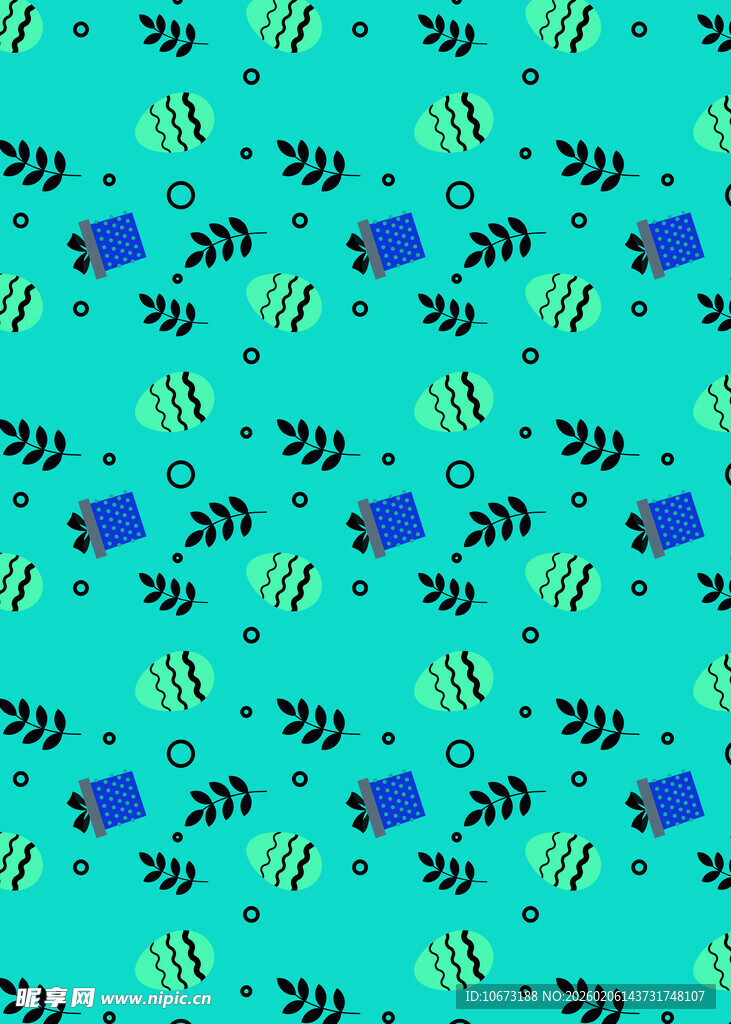 蓝绿色调抽象几何图案背景