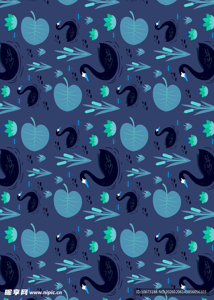 海洋元素无缝图案背景