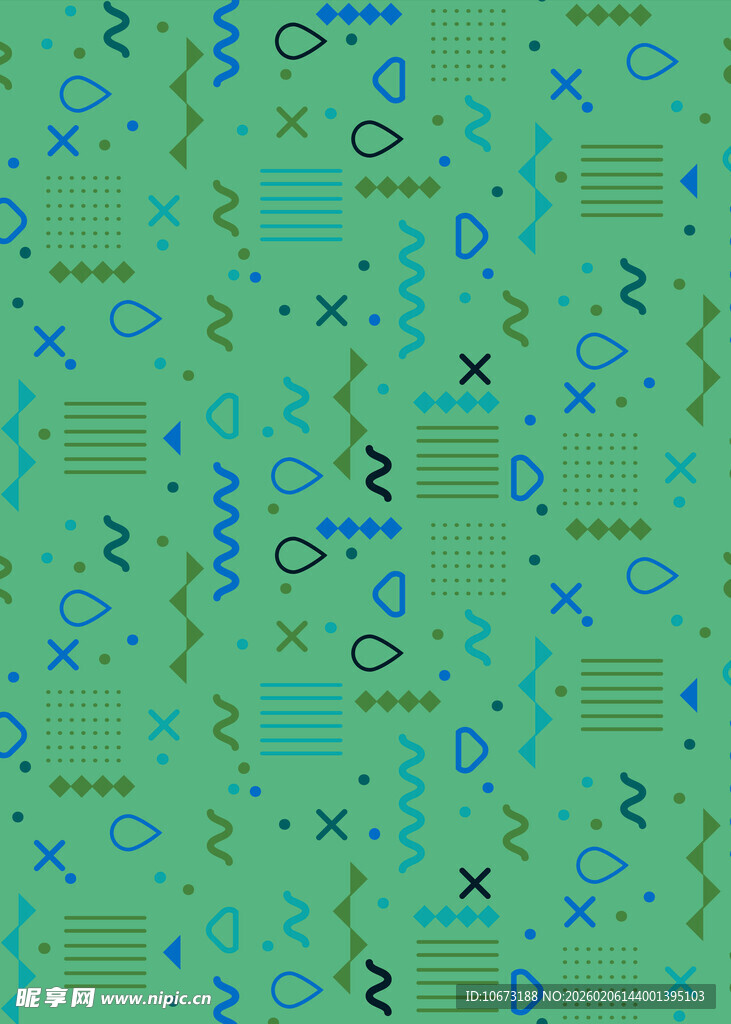 绿色背景上的数学符号图案