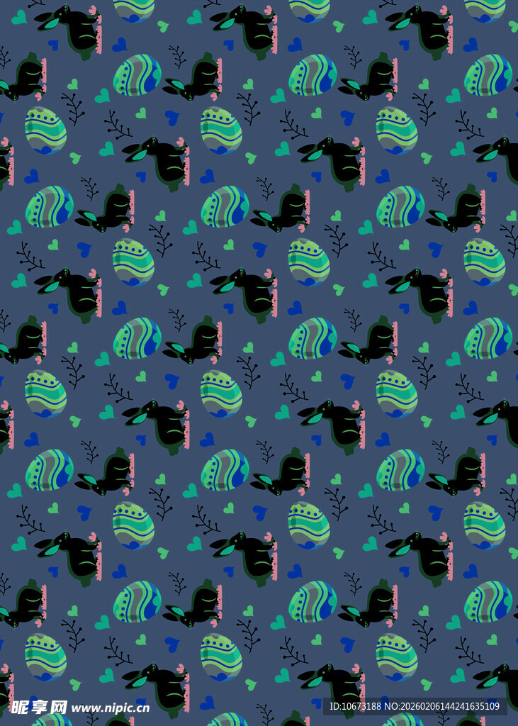 蓝色背景动物图案纹理