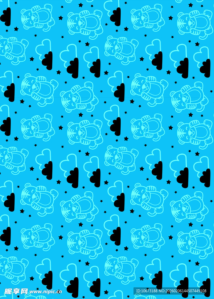 蓝色底黑色图案纹理背景