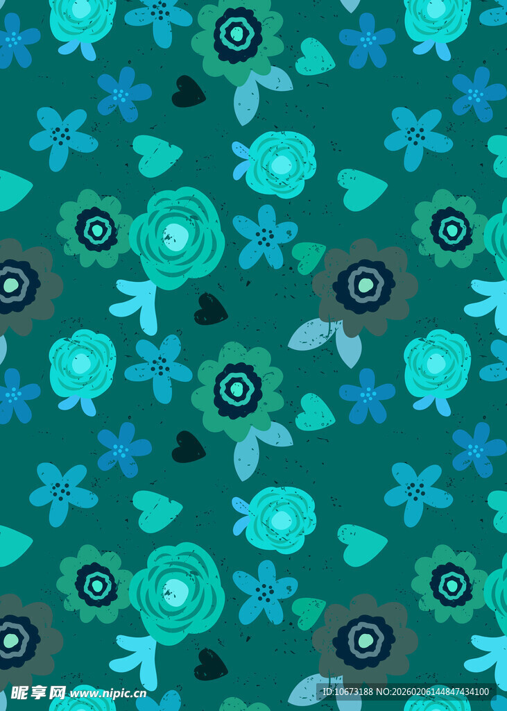 绿色花卉图案背景纹理