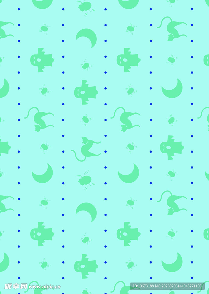 清新薄荷色星月图案背景