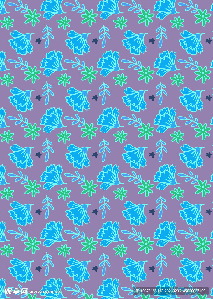 多彩花卉图案背景纹理