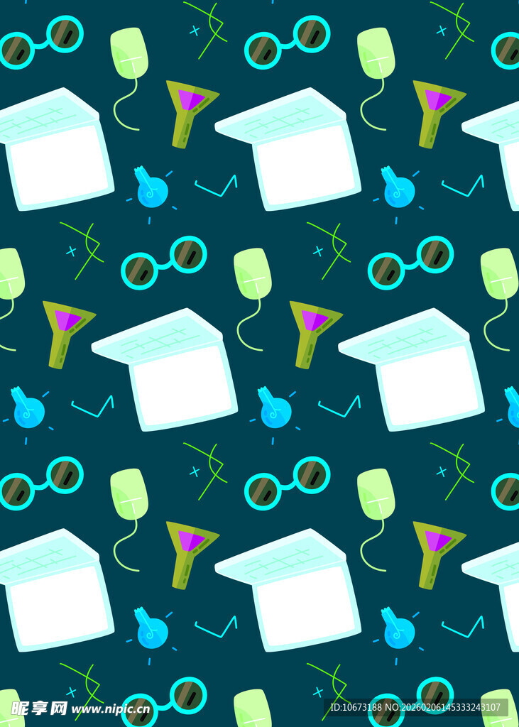 毕业元素无缝图案背景