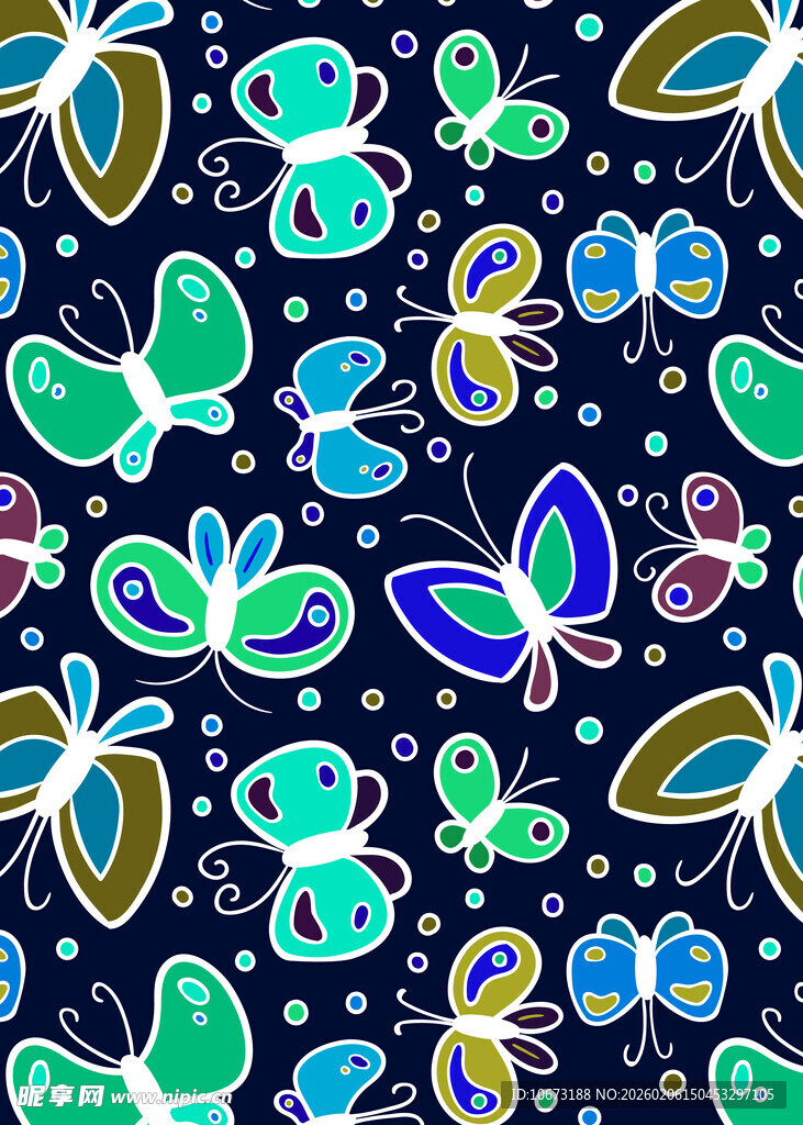 多彩蝴蝶图案 