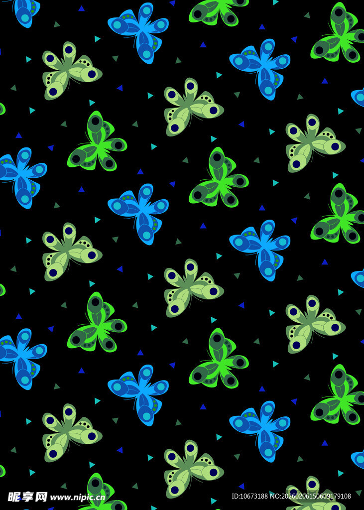 多彩昆虫图案背景