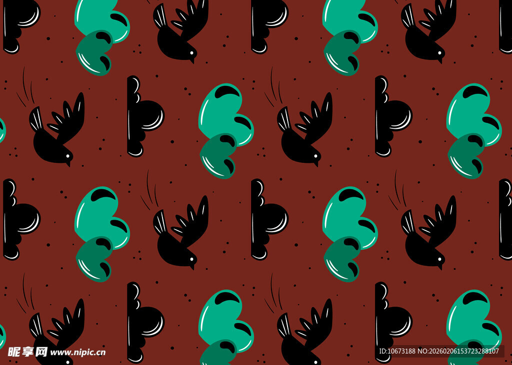 红绿手势图案无缝背景