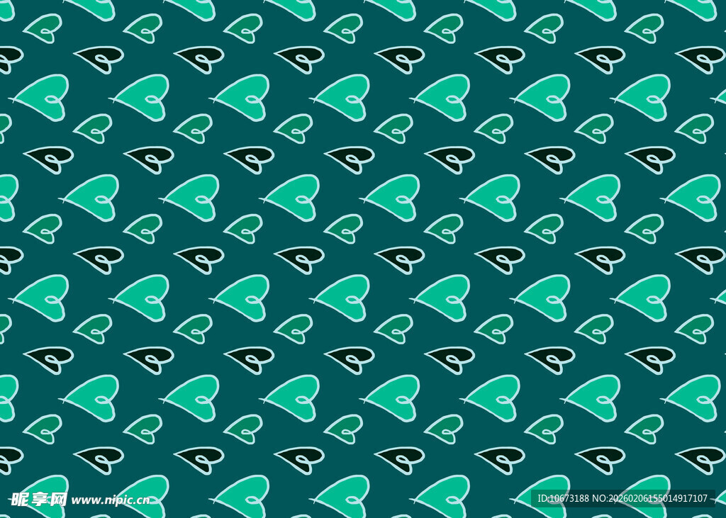 绿色卡通图案无缝背景图