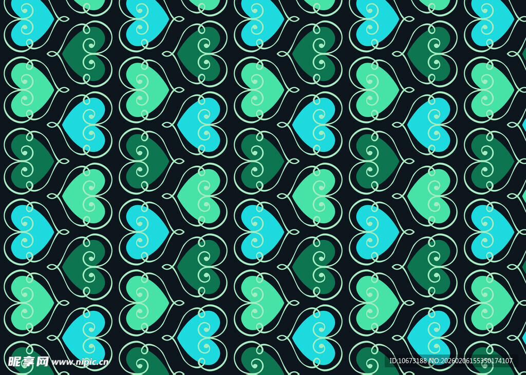 几何心形图案纹理设计