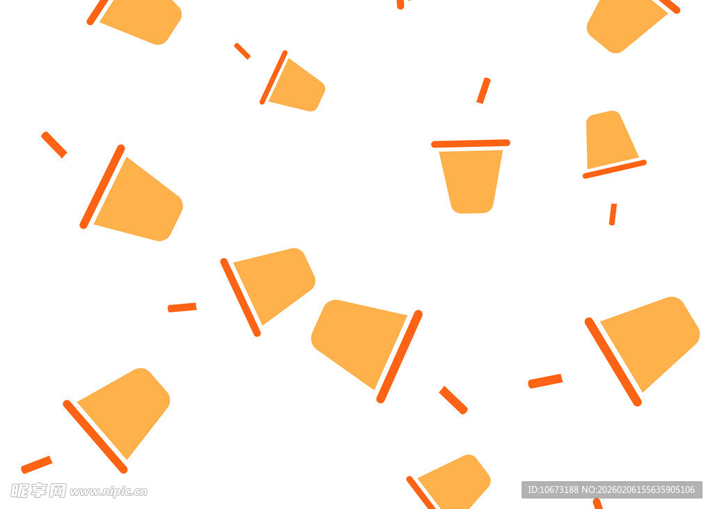 橙色纸杯图案背景设计