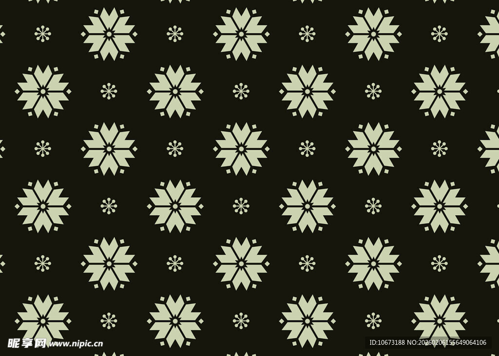 黑色底白色简约花卉图案