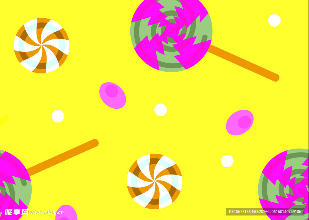 缤纷多彩的棒棒糖图案