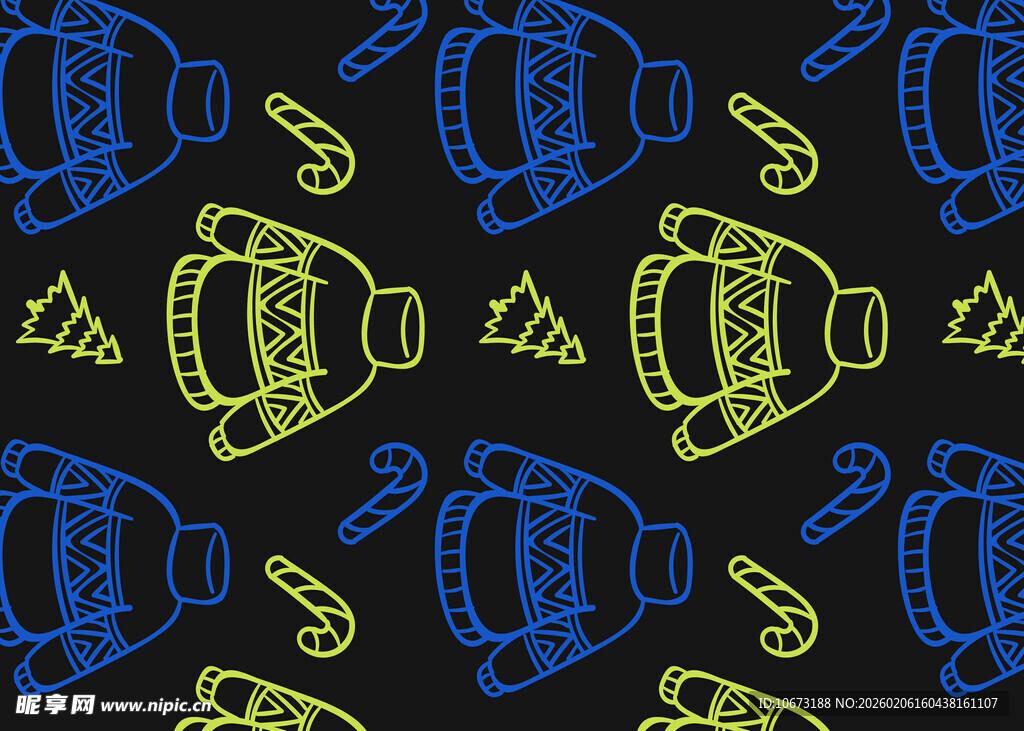 卡通鱼图案黑色背景纹理