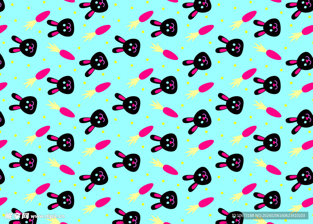 蓝底卡通猫狗图案背景