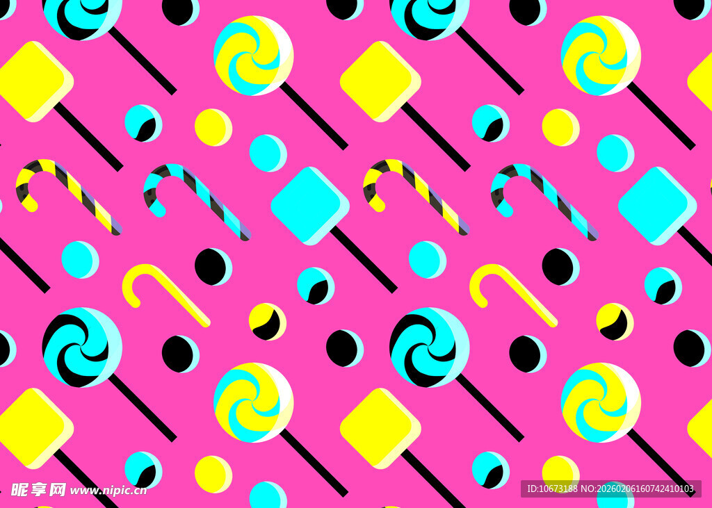 缤纷糖果图案背景