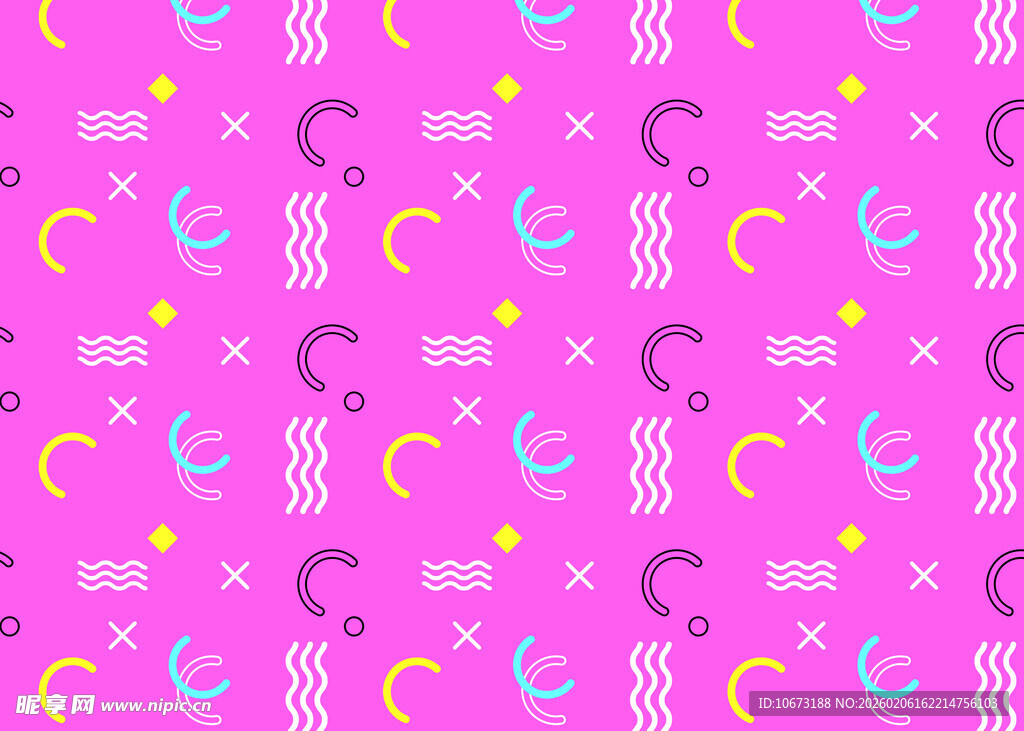 粉色卡通图案无缝背景