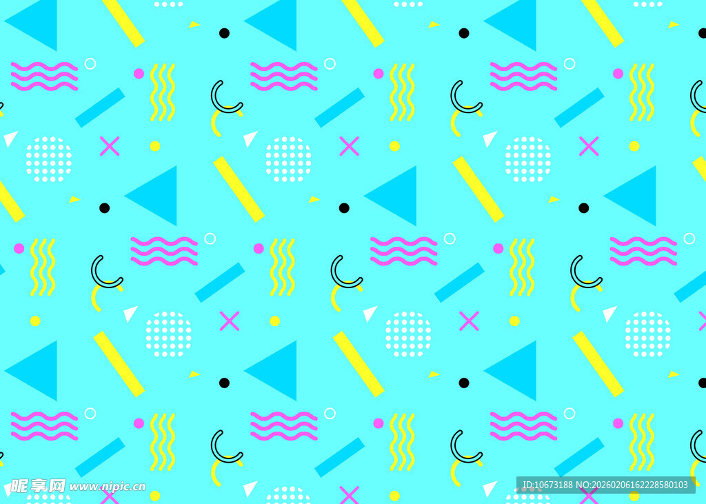 清新几何海洋风图案背景