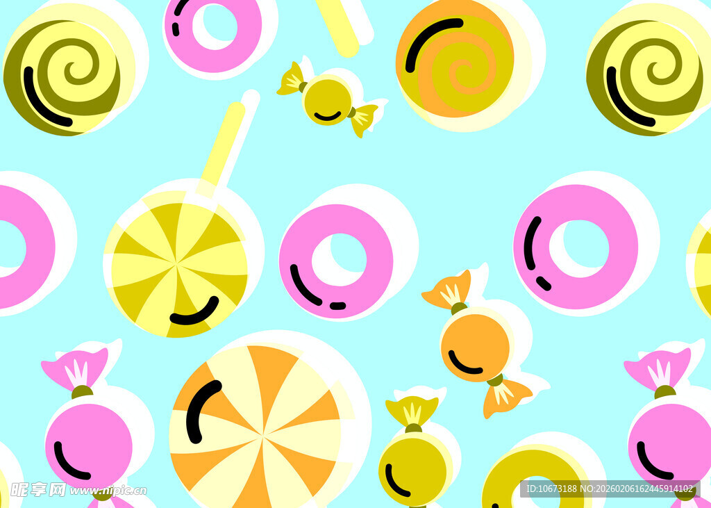 缤纷糖果图案背景