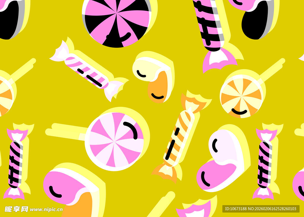 缤纷糖果图案背景
