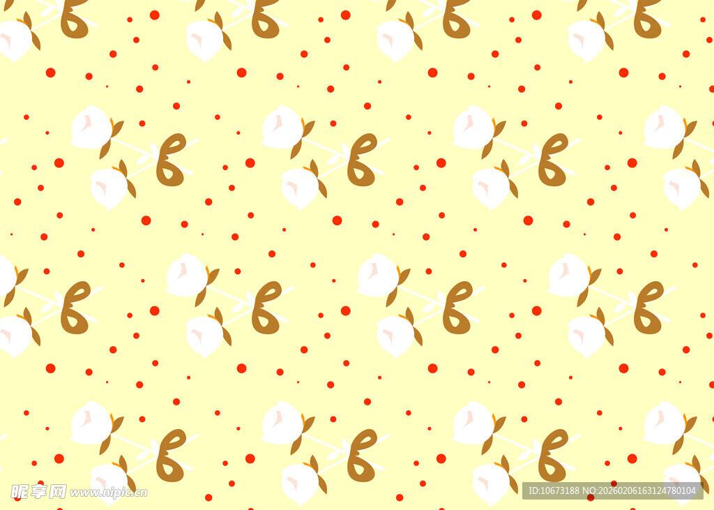 黄色背景花朵图案装饰图