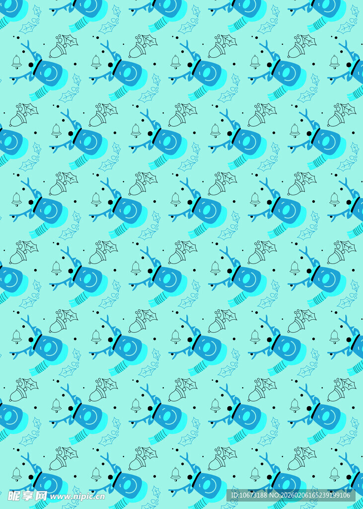 蓝色卡通图案背景纹理