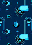 蓝色宇宙科技风无缝图案