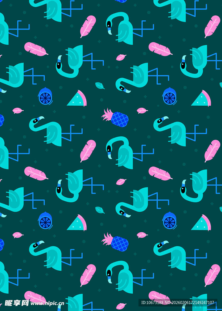 多彩几何与厨具图案背景