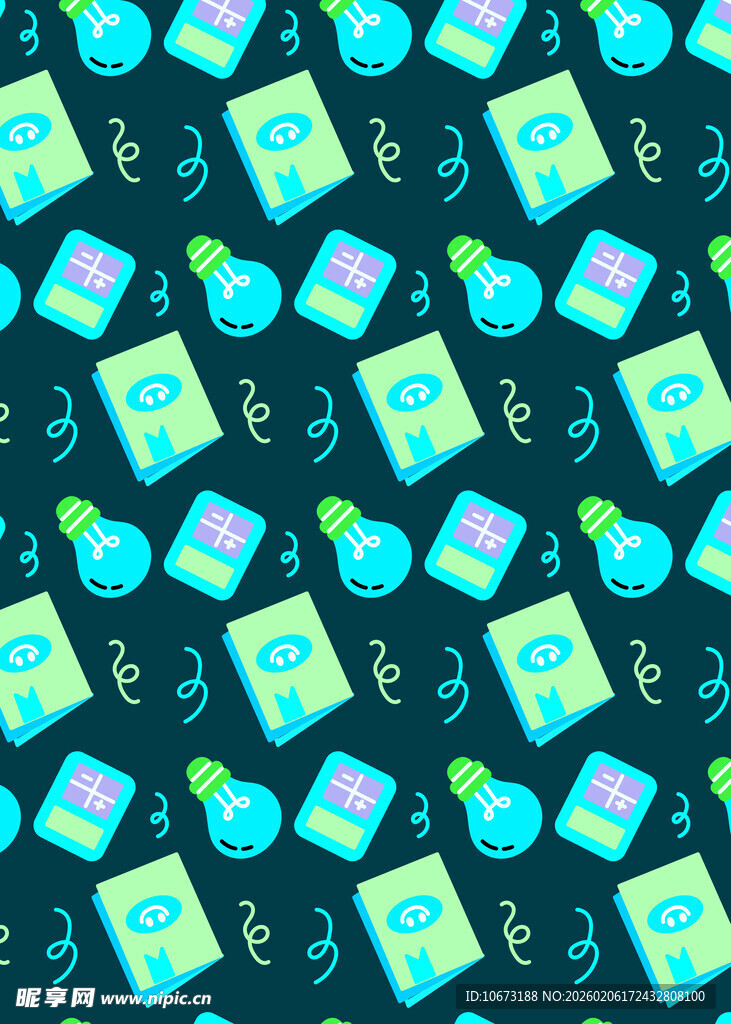 海洋元素卡通图案背景