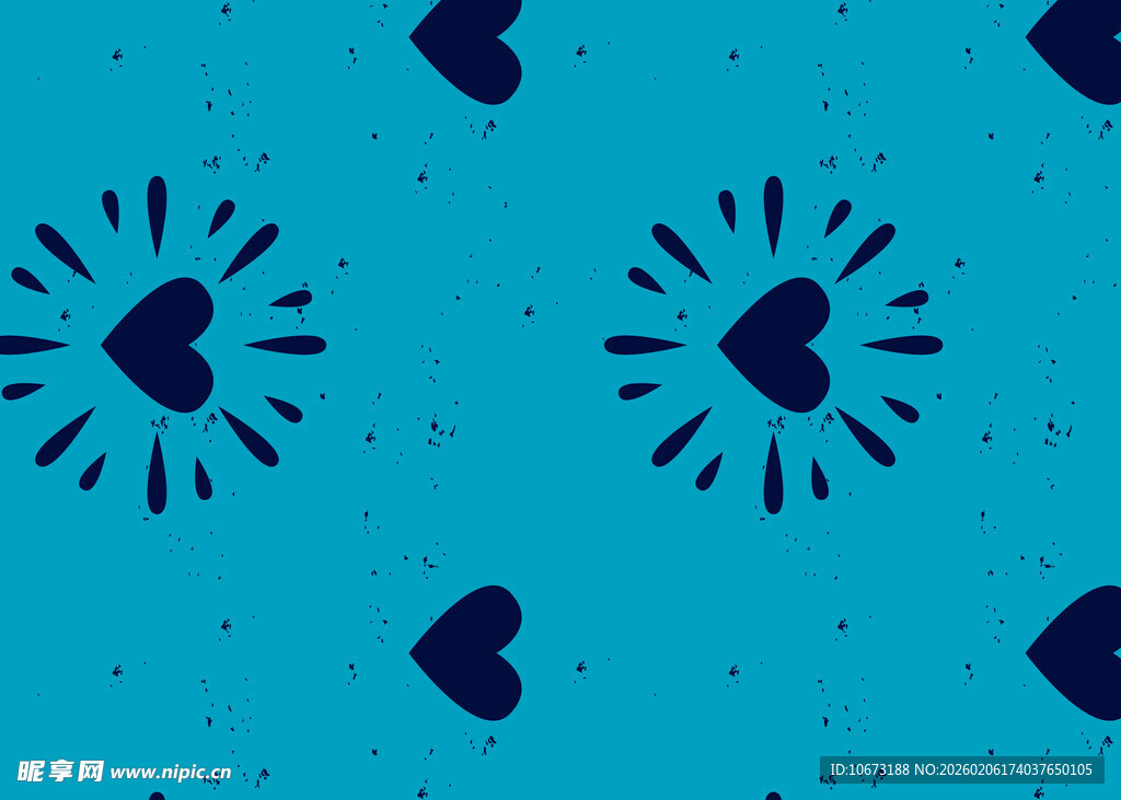 蓝色爱心图案背景纹理