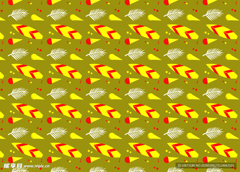 黄绿底色的趣味图案