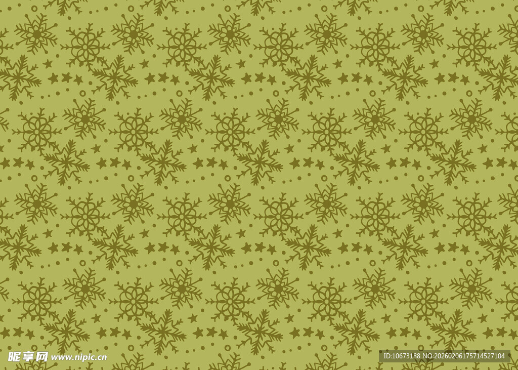 黄绿色雪花图案背景