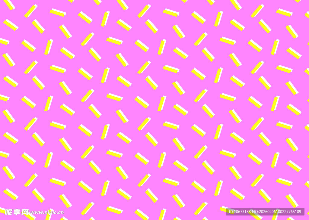 粉色背景上的黄色碎形图案