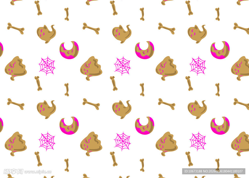 可爱宠物元素无缝图案