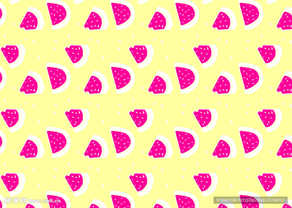 粉色草莓图案黄色背景图