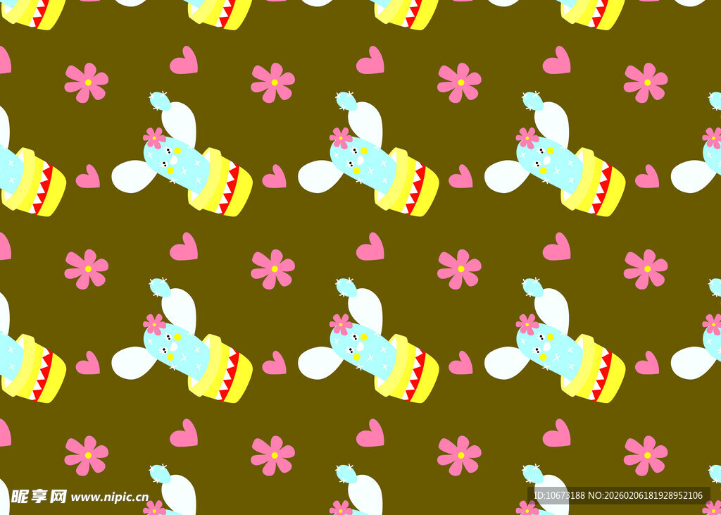 蜜蜂花朵图案背景