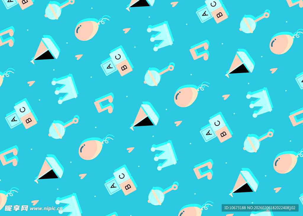 蓝色卡通乐器图案背景