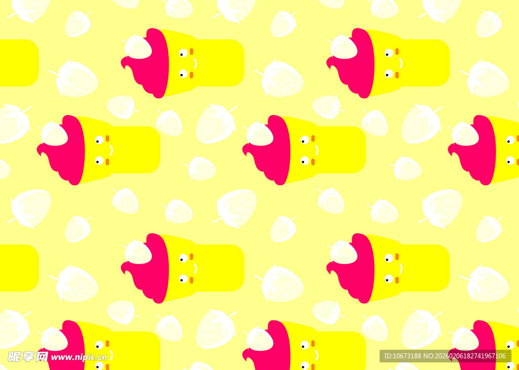 黄色纸杯蛋糕图案背景