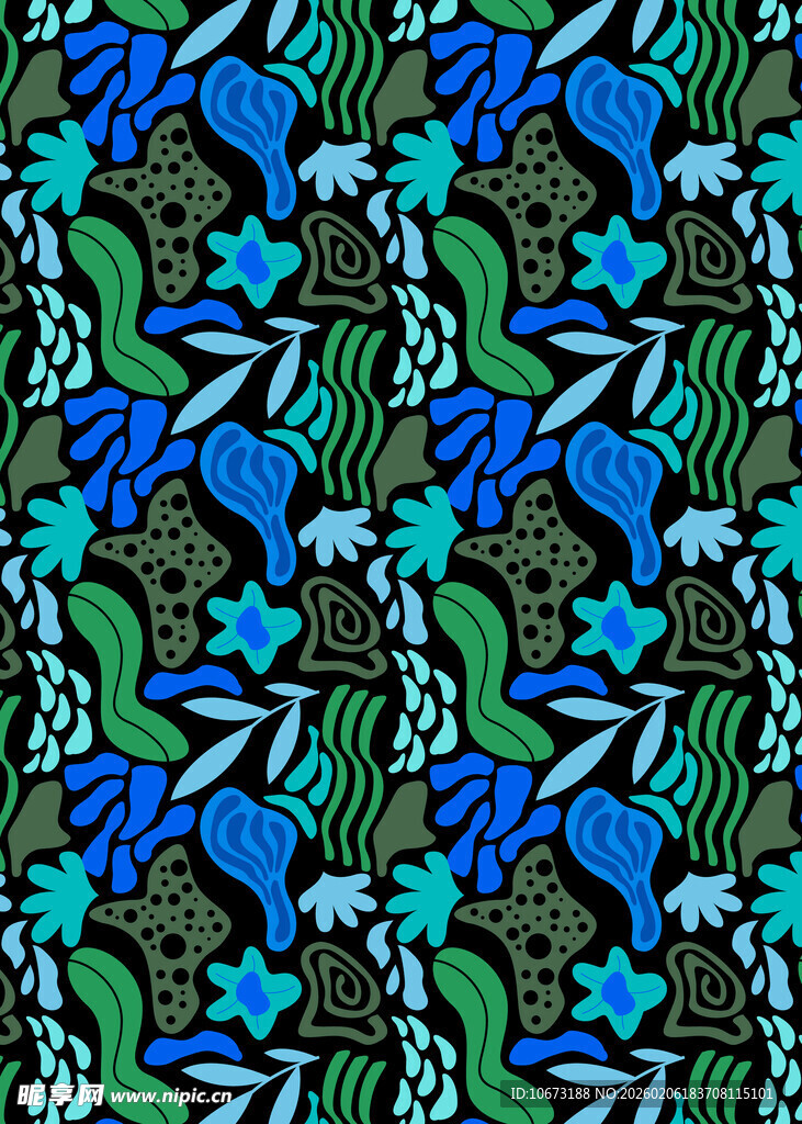 抽象多彩植物图案纹理