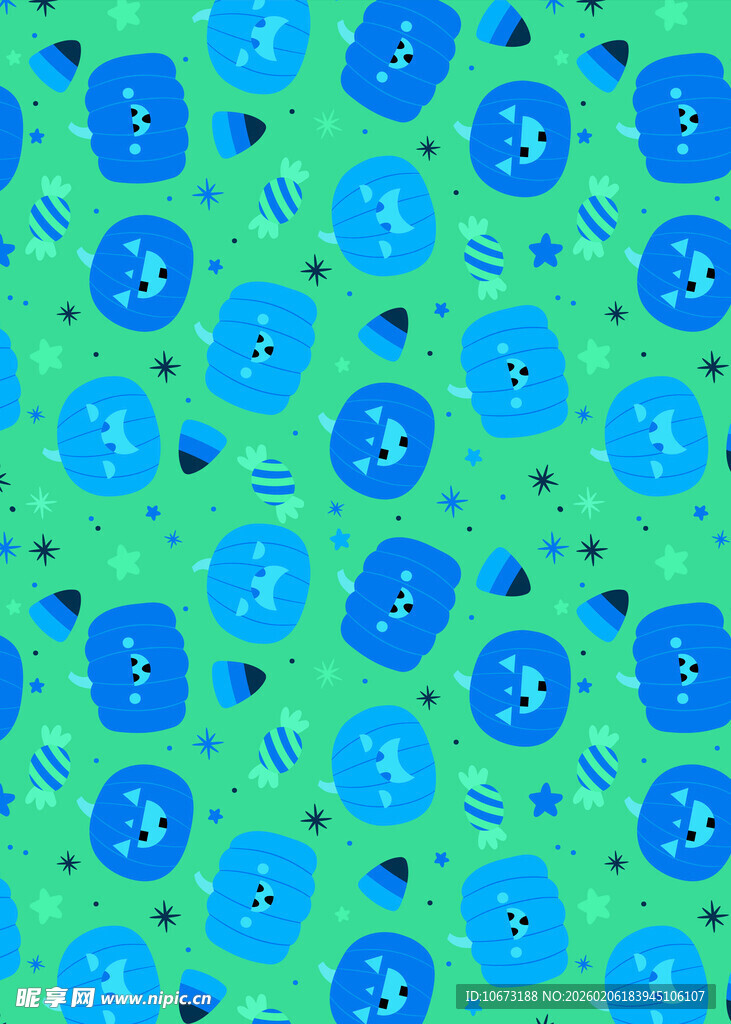 蓝绿相间数字图案背景