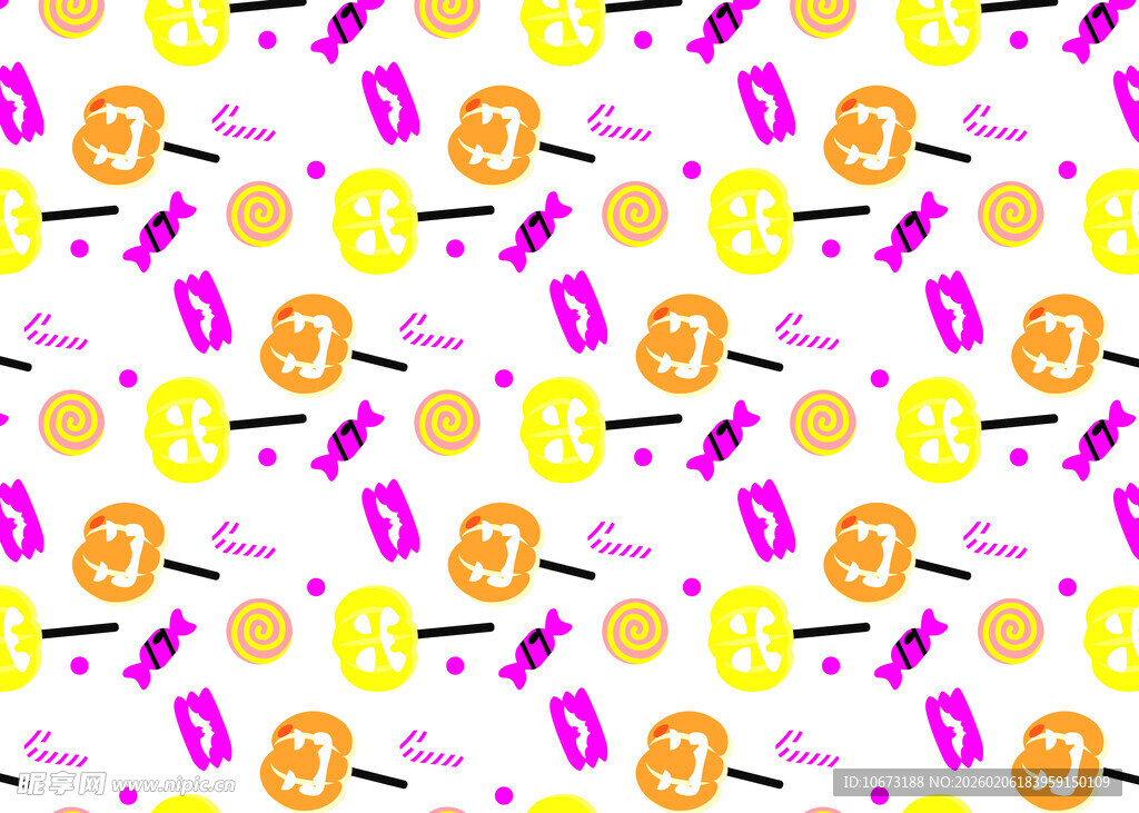 多彩糖果图案无缝背景