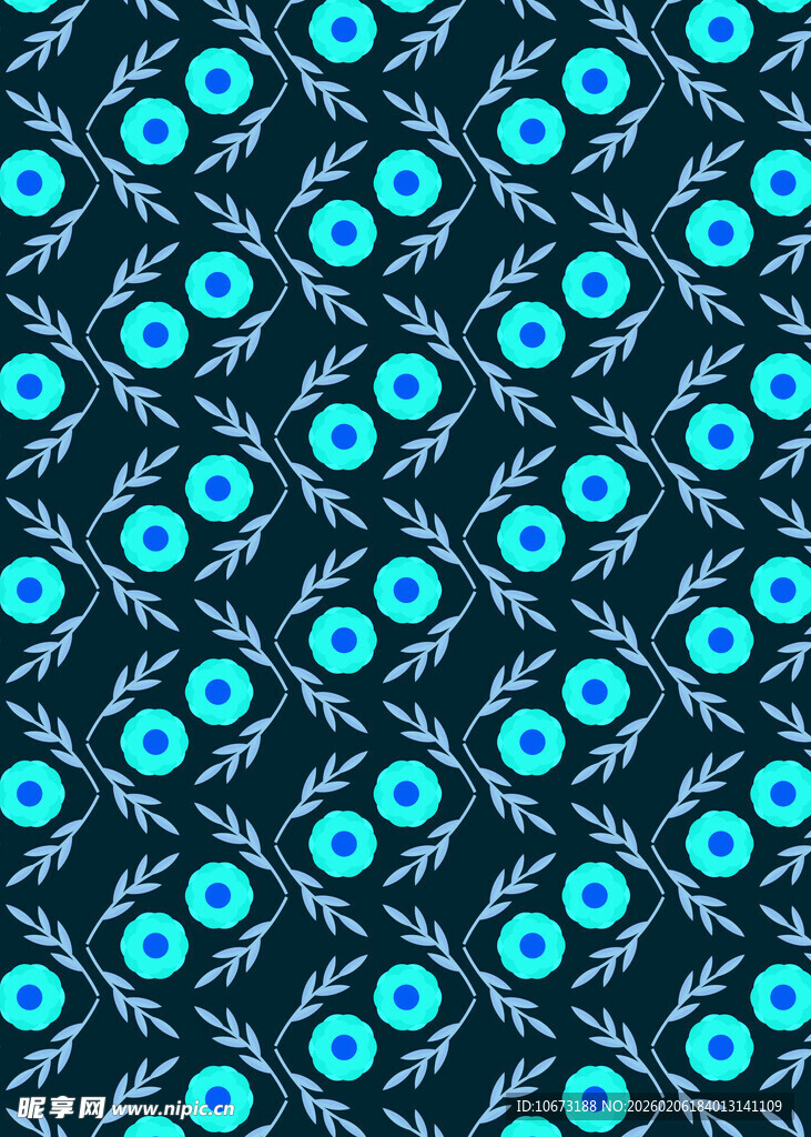 蓝黑圆形图案无缝背景