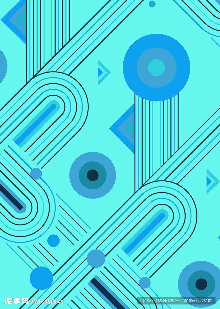 蓝调科技风几何图案背景
