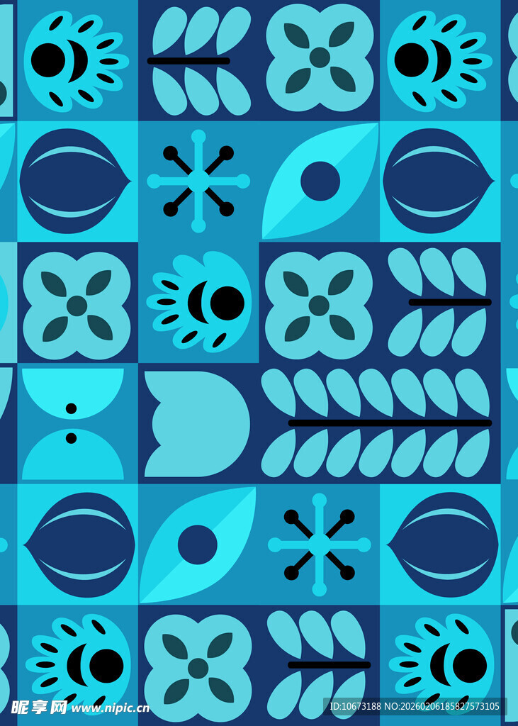 蓝色几何图案装饰背景