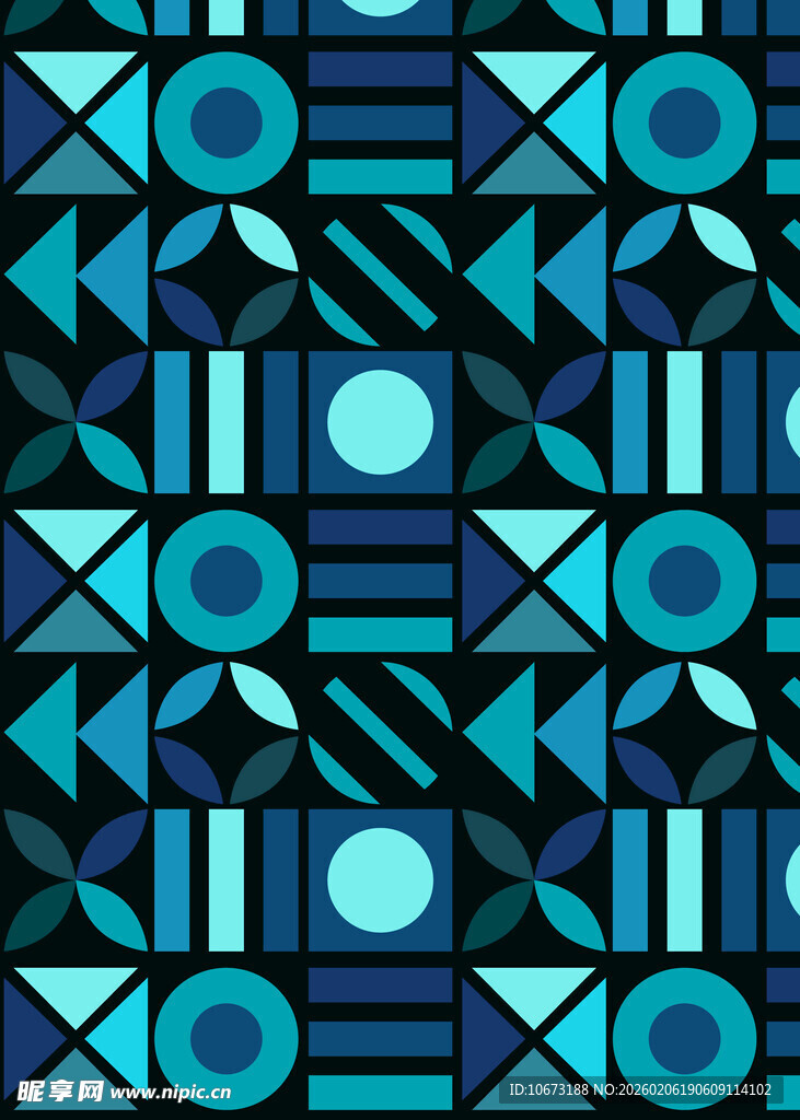 蓝调几何图案背景纹理