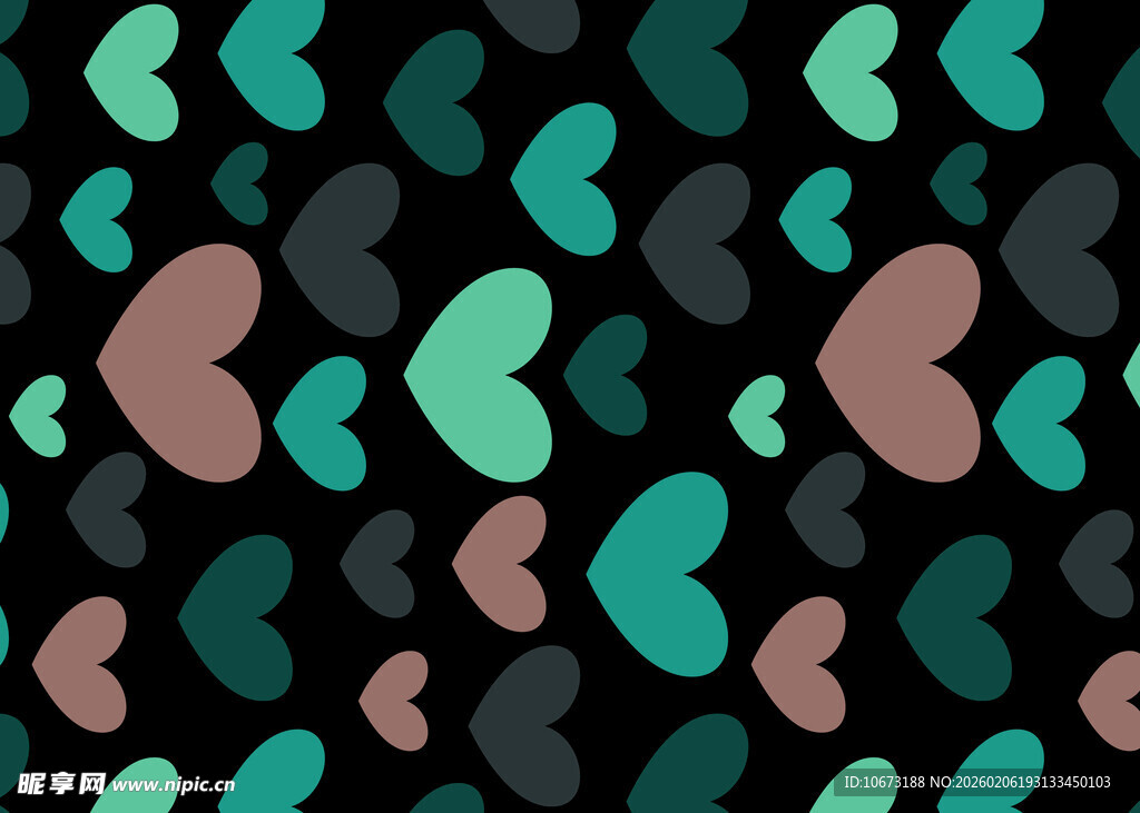 多彩心形图案背景