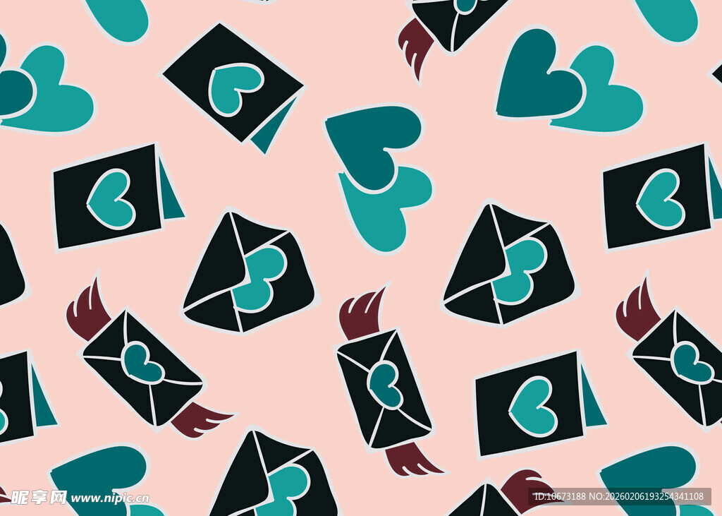 爱心信封图案背景设计